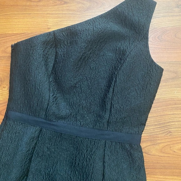HALSTON HERITAGE new with tags black one shoulder 5% wool dress evening wear 6 - Picture 3 of 7